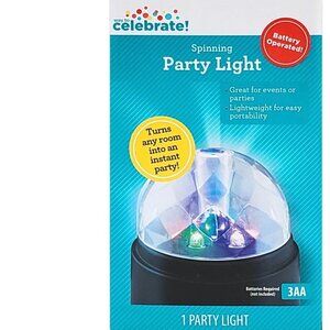 Way to Celebrate Plastic Spinning LED Party Light, AA Battery Size
